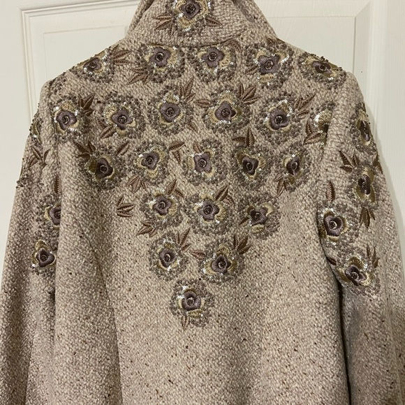 Biya Johnny Was New Wool coat embroidered with flowers US6 small $650.00 - Picture 3 of 9
